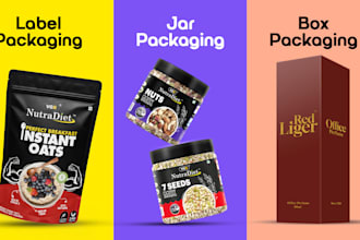 create professional packaging design, box, tube, can, pouch, label design
