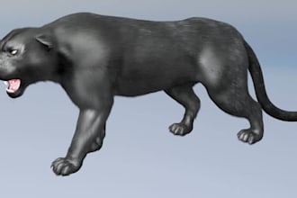 craft 3d animal model with fur, horse, dinosaur, xgen hair, rig for ue5, texture