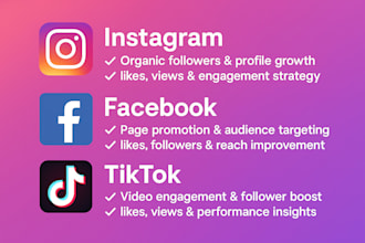 grow real instagram facebook tiktok followers organically