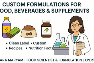 formulate food, beverage, supplement, energy drink, and pet products
