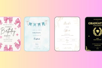 design a profession invitation for weddings, parties, graduation etc