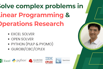 solve linear programming, operation research problems in excel solver or python