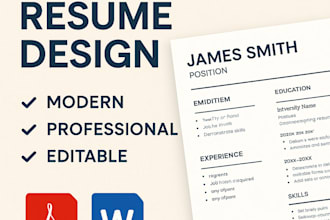 make professional modern and ats friendly resume and cover letter