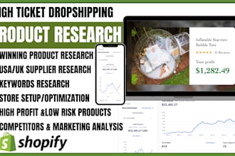 do USA UK high ticket supplier and product research ecommerce dropshipping store