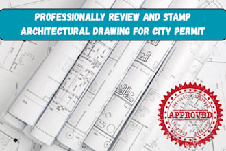 chicago pe stamp, review architectural drawings for city permit approval in USA