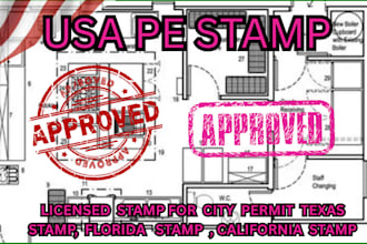 do pe stamp, architectural stamp, for city permit, florida, texas, california