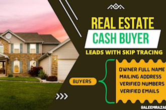 provide real estate cash buyers list with skip tracing