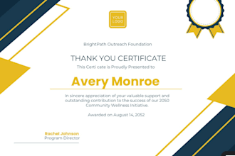 design a professional certificate, diploma, award,  or gift voucher template