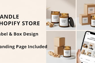 design candle shopify store candle label design candle box design