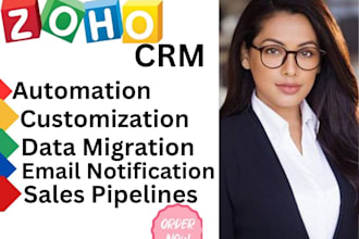 do automation, sale pipelines, notification SMS import export data in zoho CRM