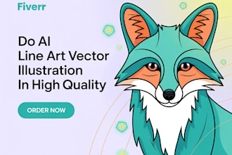 do ai line art vector illustration in high quality