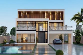 do 3d modeling house architect exterior interior rendering