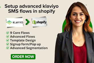 setup advanced klaviyo SMS flows in shopify
