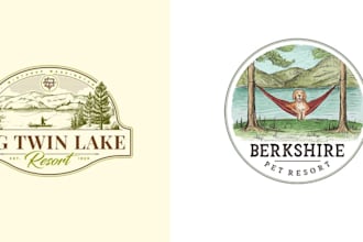 do travel hotel tourism beach mountain logo design