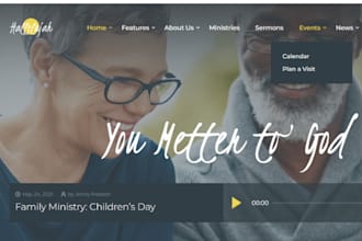 build ministry website church website donation podcast wix squarespace website