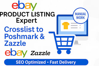 do ebay product listing, ebay lister zazzle store poshmark crosslisting ebay seo