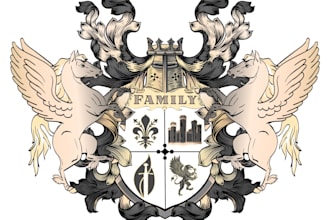 make minimalist heraldic family crest coat of arms logo design