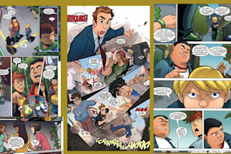 draw comic book graphic novel cartoon comic, comic page comic strip comic artist