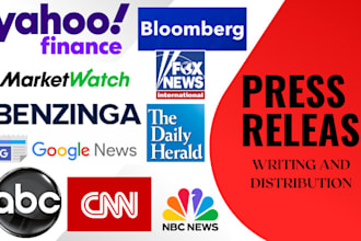 do top press release distribution, do press release writing and PR distribution