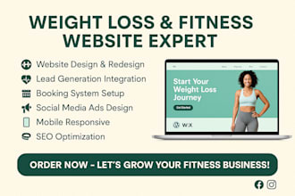 design weight loss website health and fitness weight loss leads social media ads