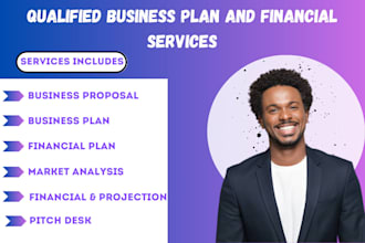 do professional business plan along with financial plan with pitch and marketing