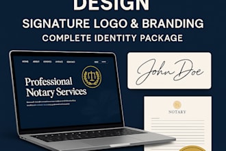 design a stunning notary website, signature logo, and full brand identity