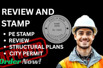 review and pe stamp structural plans for california, texas, and washington
