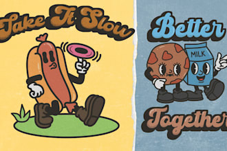 do vintage retro cartoon mascot vintage cartoon illustration vintage logo design