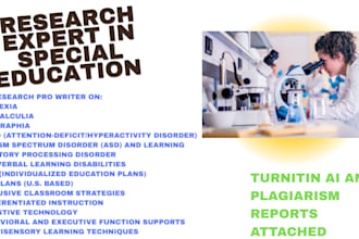 indepth research, create resources on learning disabilities, special education