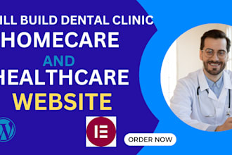 design custom medical website homecare clinic, doctor website with contact form