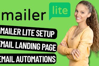 design mailerlite landing page and set up automation with email forms