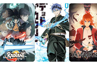 draw anime manga, light novel cover, webnovel, webtoon cover, shonen anime manga