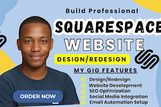 build squarespace website design or redesign, business website development