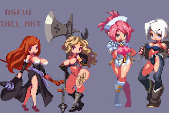create nsfw pixel art animation sprite sheet pixel art game character animation