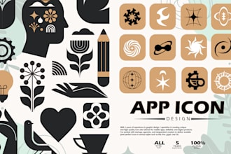 design modern app and website icons, custom icon sets
