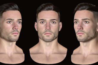 create realistic 3d character metahuman character for game, films 3d model