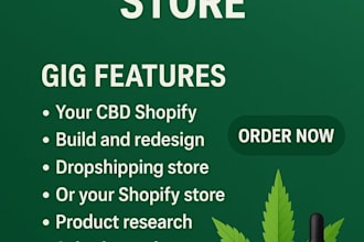 design cbd shopify store, redesign cbd website ,cbd store and shopify store