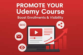 professionally promote your udemy course to increase visibility and enrollments