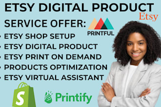 set up your etsy shop stan store and design digital product listings boost sales