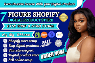 setup 7 figure shopify digital store etsy shop stan store digital store