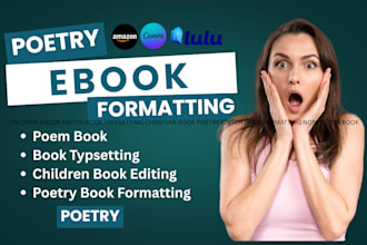 edit typeset format poetry nonfiction christian book children book layout design