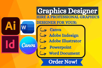 design format any project on canva, adobe illustrator, indesign, designrr