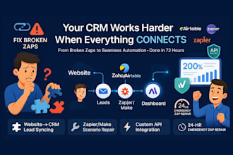 integrate airtable zoho crm with zapier or make com automation workflows