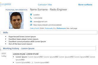 prepare your europass CV, linkedin profile,  coaching for job interviews