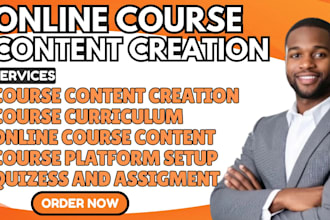 write online course content online course curriculum lesson plan online course