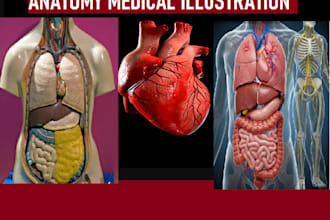create realistic medical, anatomy, dental and scientific illustration