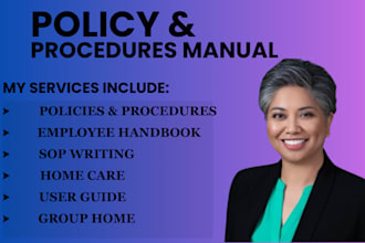 write group home or home care policies, procedures, and staff manuals