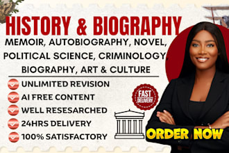 ghostwrite history ebook, biography article, memoir script, autobiography, bio