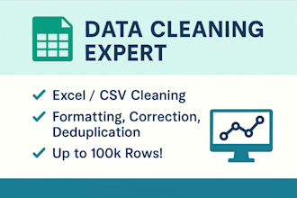 clean messy excel or CSV data for analysis or ml