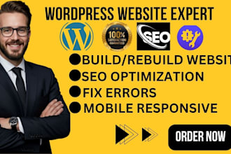 optimize, develop, build, fix, redesign, and rebuild wordpress website with SEO